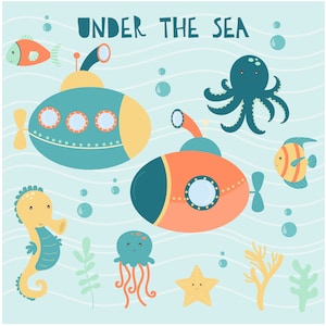 Unter dem Meer, nautisch, digitale clipart