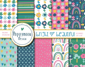 Download Bright Digital Paper Etsy