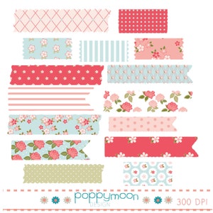 Shabby chic style Washi tape  digital clipart