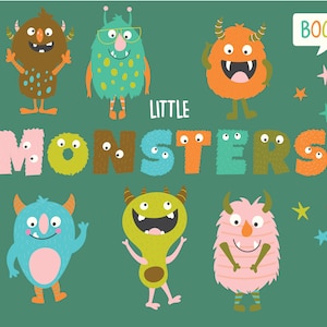 Kleine Monster, digitale Clipart-Set