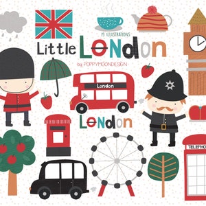Little London, digital clip art set
