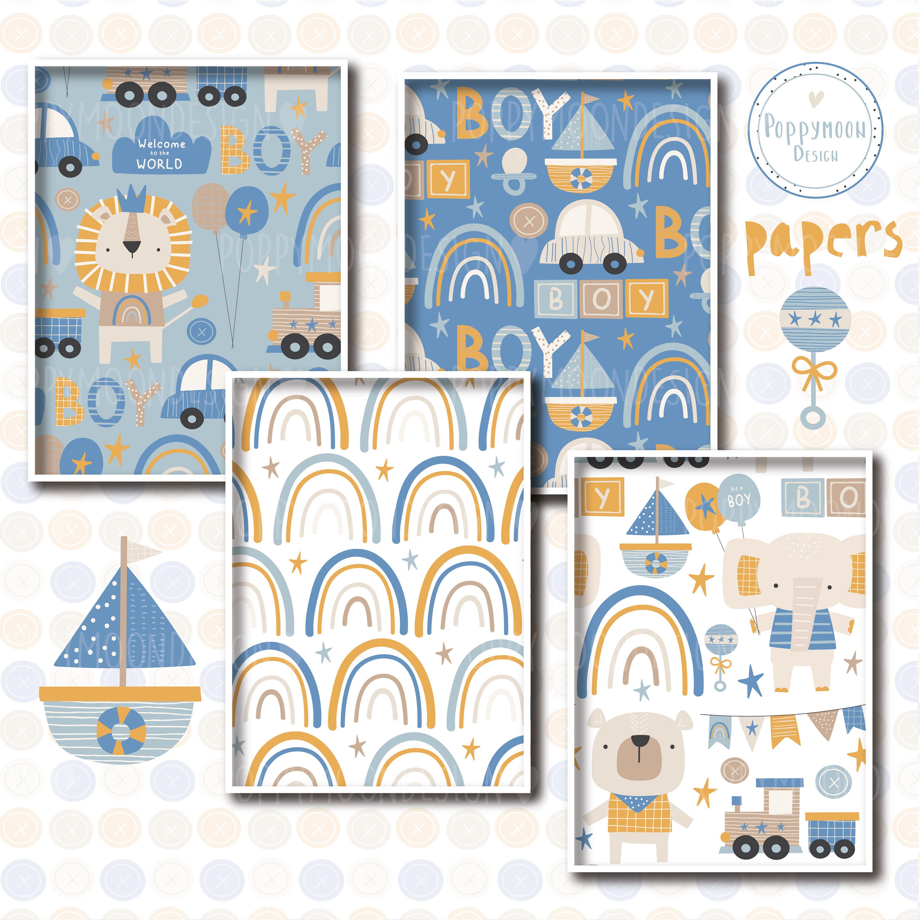 Baby Boy Scrapbook Paper: Pattern Paper Double Sided 8.5x8.5 Decorative  Paper for It's a Boy Card Making, Art Craft Projects and Baby Boy Scrapbook