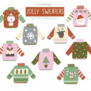 Ponticelli festivi, illustrazioni natalizie, natalizie, set di clipart digitali stampabili