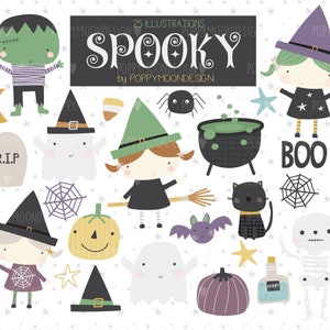 Spooky, Halloween, digitale afdrukbare clipart