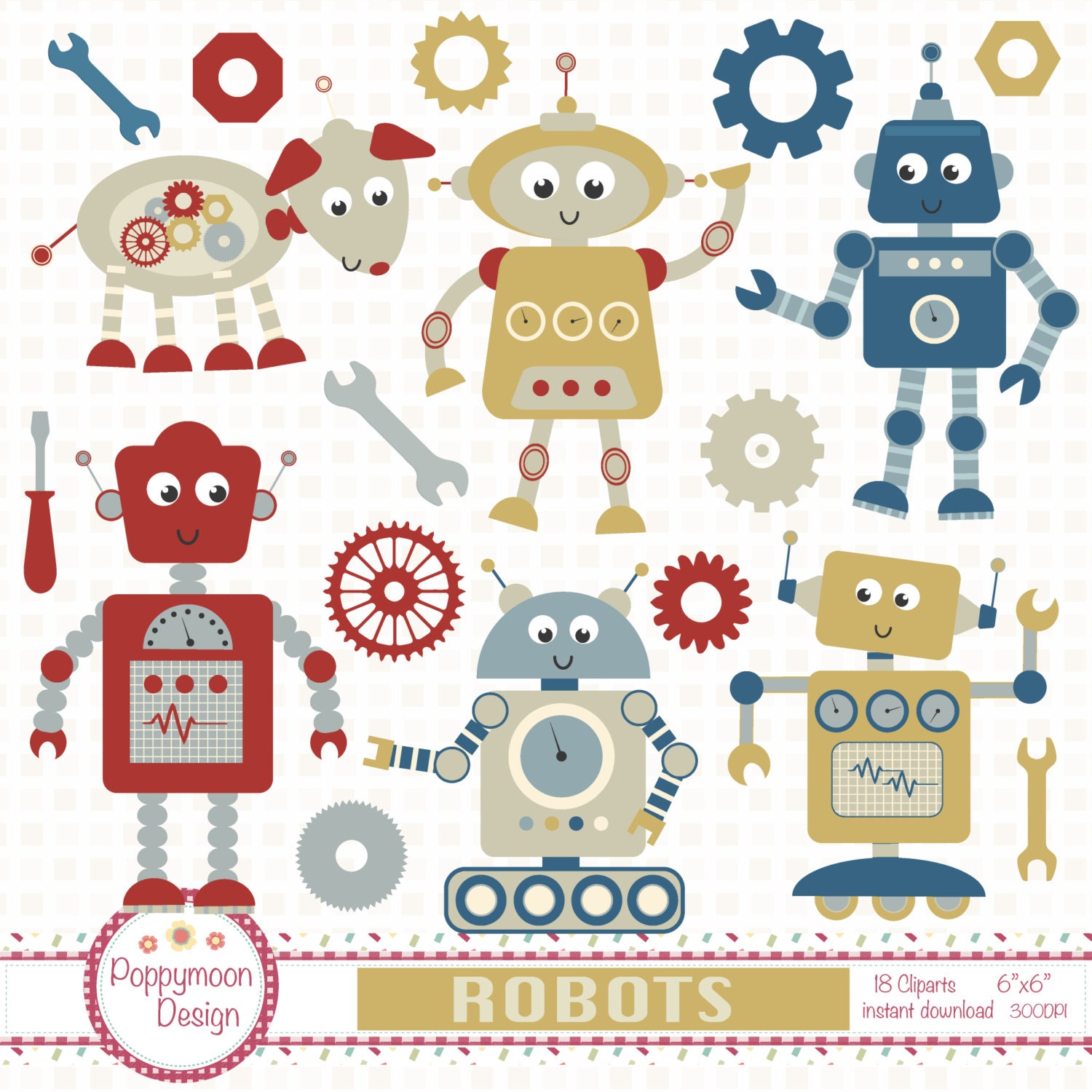 Robot Nuts And Bolts Clipart