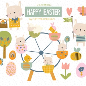 Joyeuses Pâques, Pâques, printemps, clipart imprimable numérique