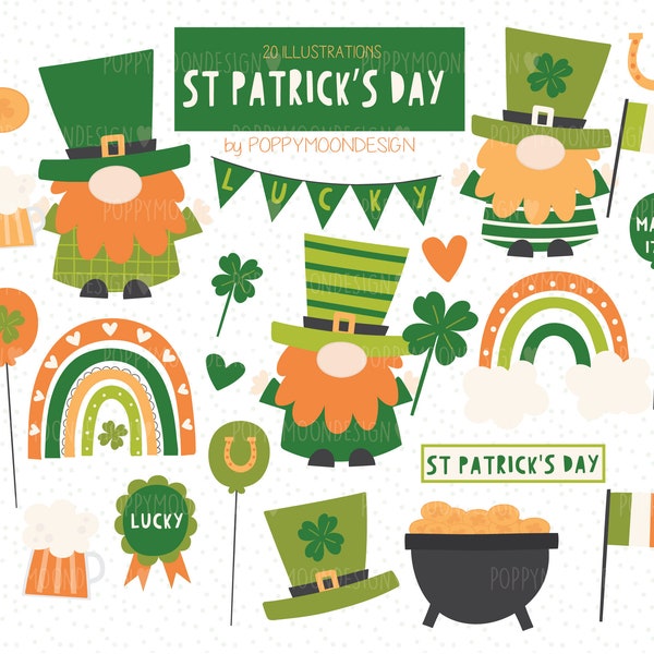 St Patrick's day, Irish celebration , printable digital clipart set