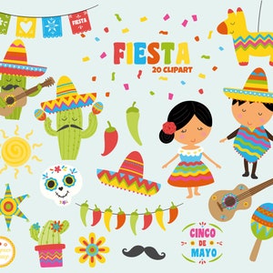 Fiesta,mexican, printable digital clipart set
