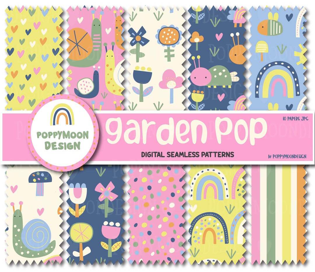 Seamless Floral Digital Paper Pack, 12x12 Matching Garden Patterns ...