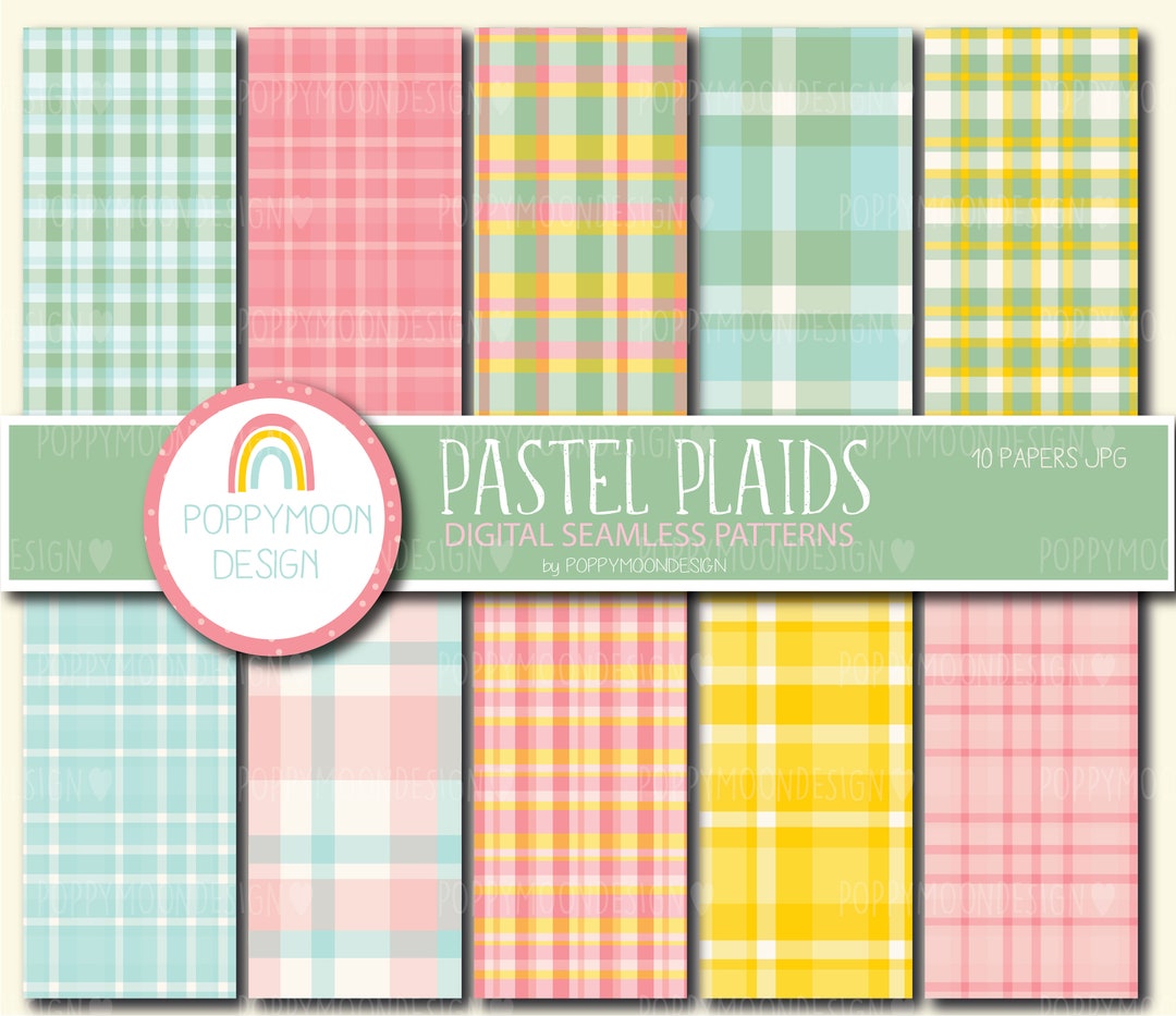Pastel Plaids, Tartan, Printable Seamless Digital Paper Pack - Etsy