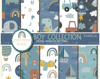 Boy Collection, Jungen Spielzeug, druckbare digitale Papierpackung