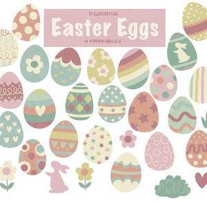 Påskäggs Clipart-paket - Digital konstuppsättning