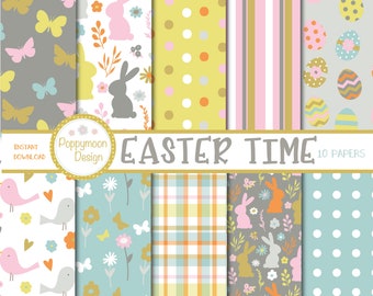 Easter time, digital paper pack