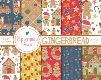 Lebkuchen, Weihnachten, festlich, druckbare digitale Papierpackung