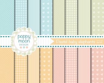 Pastel baby, afdrukbare digitale papier Pack