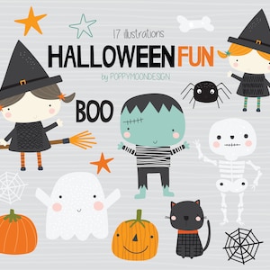 Halloween fun , printable digital clipart set