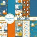 Diggers, construction, colourful, digital paper pack, scrapbook paper 