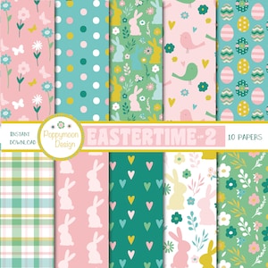 Easter time-2, digital paper pack