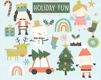 Holiday Fun, Christmas, digital printable clipart