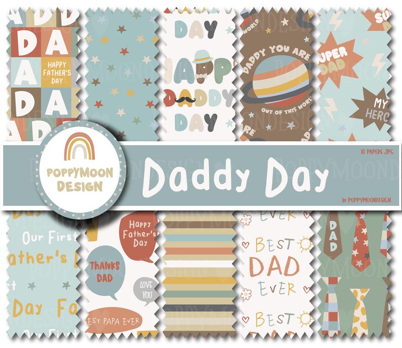 Father's Day Digital Pattern Set - Colourful Fun Designs - Etsy