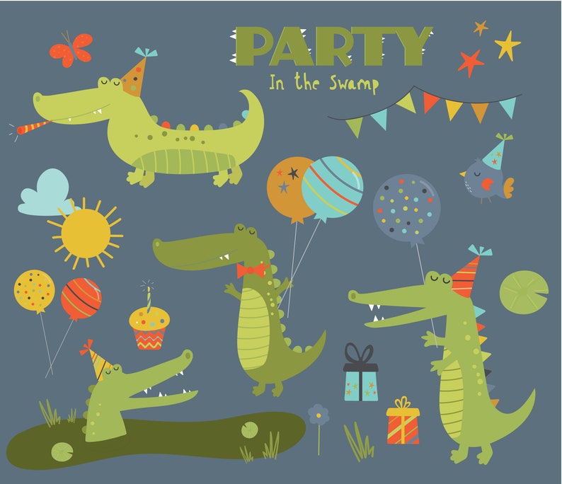 Party in the Swamp alligators birthday printable digital | Etsy