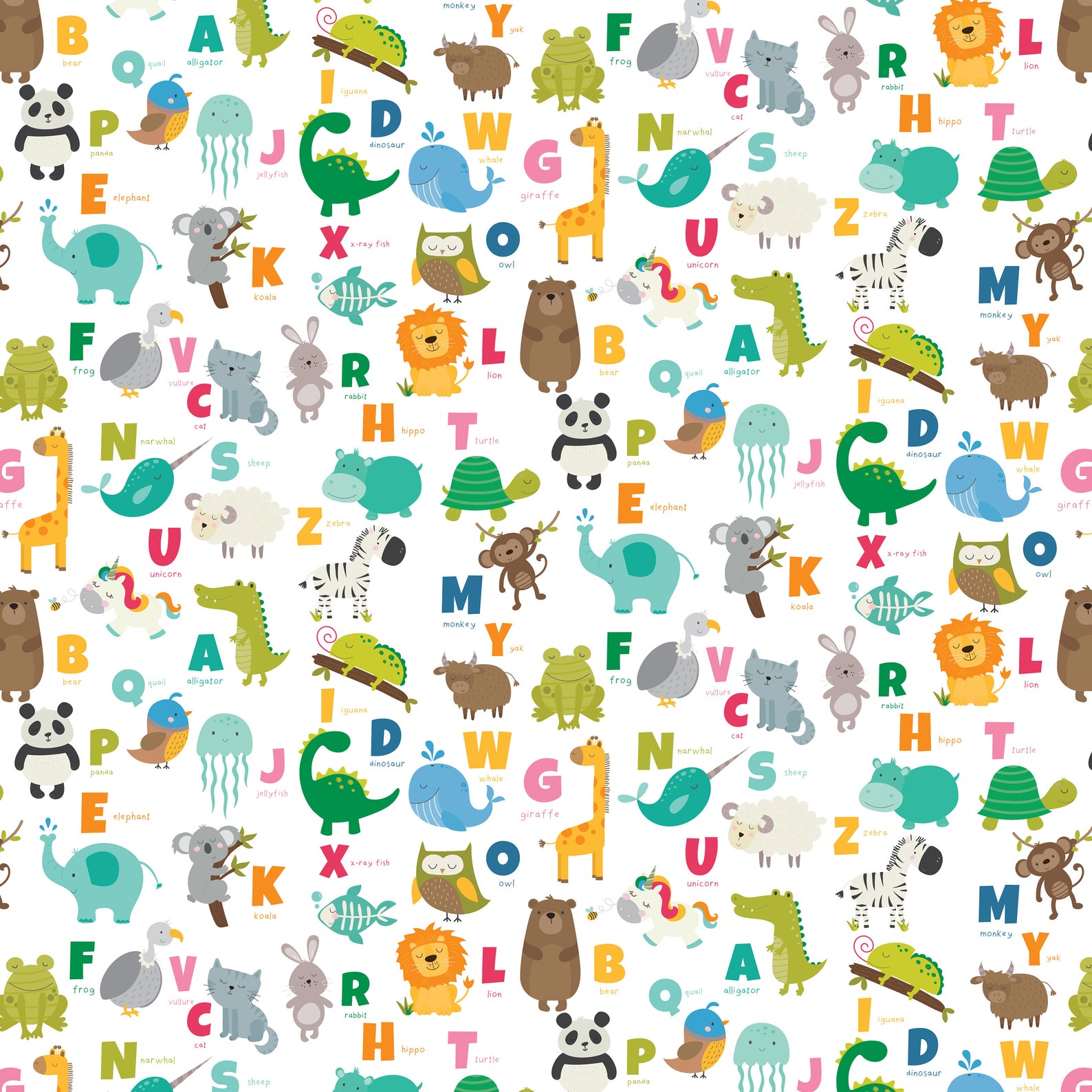 Animal Alphabet Animals Printable Digital Clipart Set | Etsy