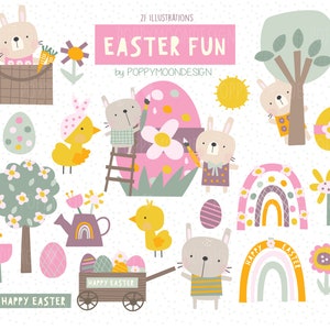 Ostern Spaß, Frühling, digital druckbare Clipart Set