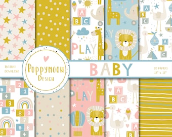 Baby, new baby , digital paper pack, scrapbook paper