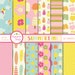 Summertime, colourful, digital paper pack