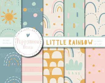 Little Rainbow,baby pattern, printable digital paper pack
