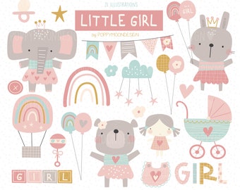 Little Girl, baby , digital printable clipart
