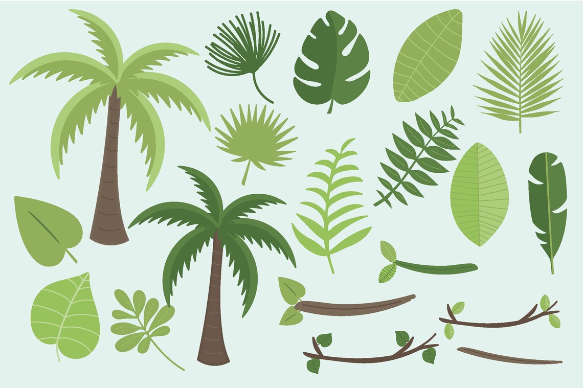 Tropical Set Digital Printable Clipart - Etsy