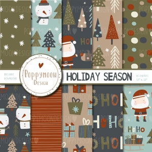 Weihnachtszeit Papier set, Weihnachten, festlich, druckbare digitale Papierpackung