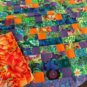 Quilts for Sale Handmade Kaffe Fassett Quilt, Approx. 44&quot; X 44&quot; Ready to Ship