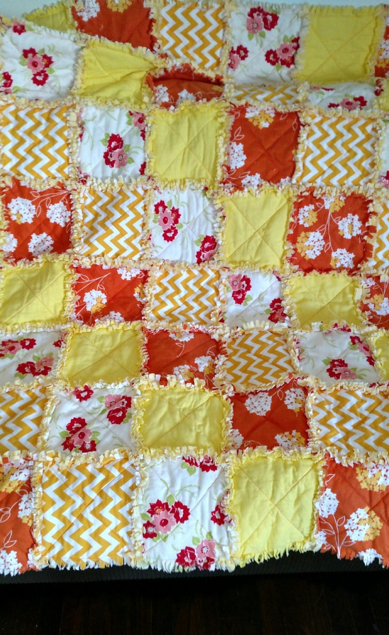 Rag Quilt Lap Quilt Blanket Throw Handmade Approx 57 Etsy