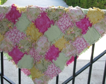 Rag Quilt, Rag for Sale, Spring Fling, Rag Lap Quilt, Handmade, Gift for Her, Approx 44" x 45", Ready to Ship