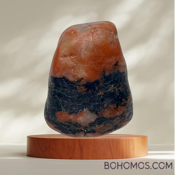 Lightly Tumbled Carnelian Agate with Sardonyx Inclusions | Natural Stone
