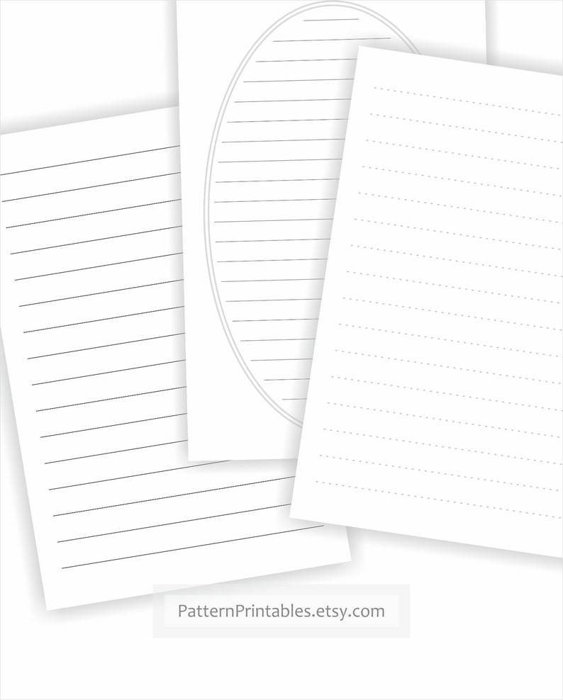 Basic lined and squared half letter size printable pages. | Etsy