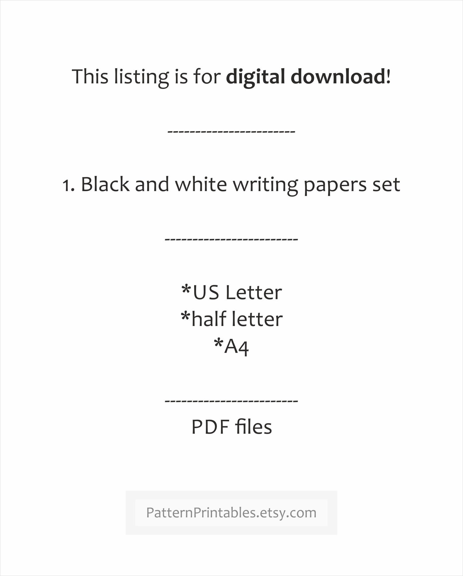 Lined Black And White Paper Design Printables