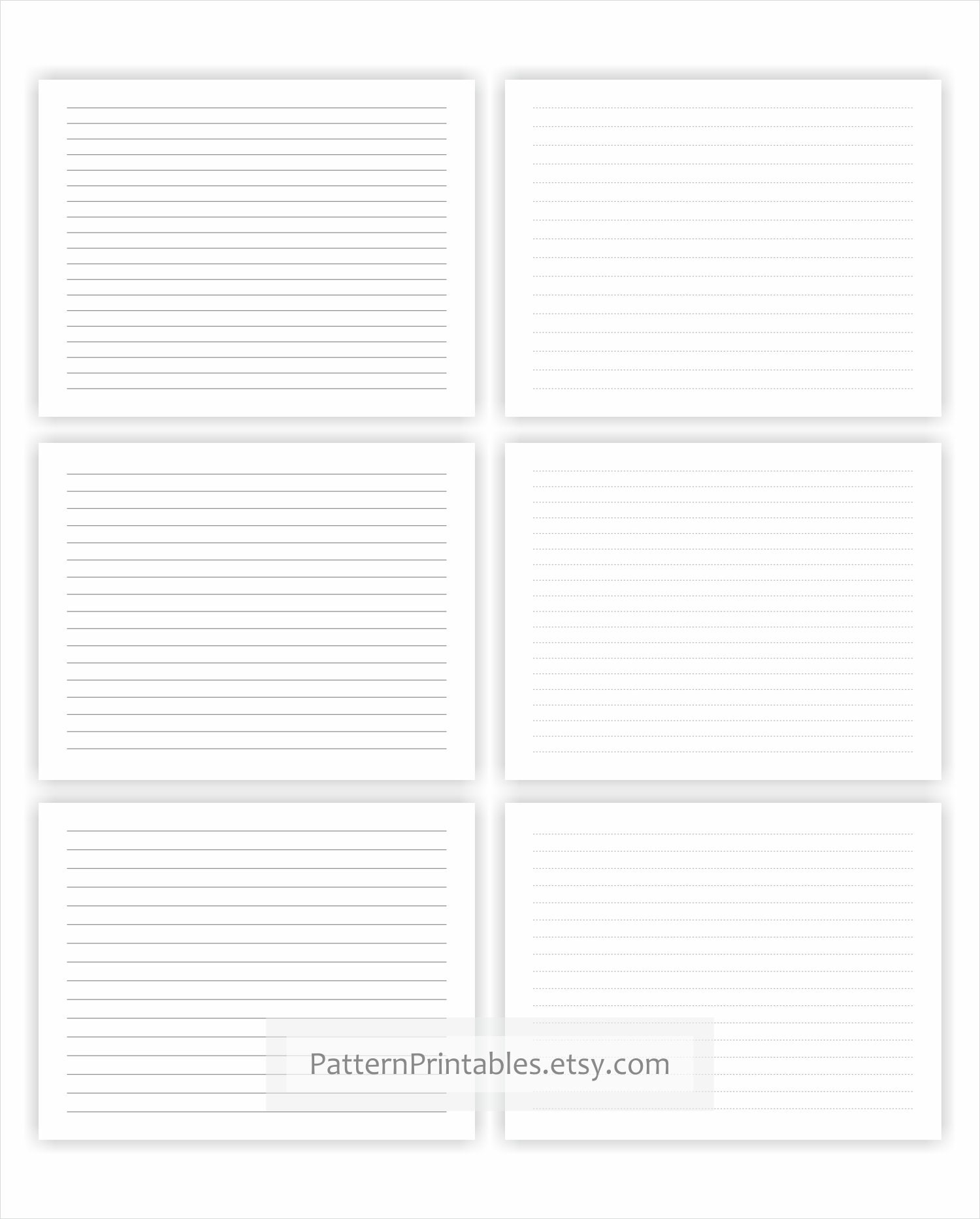 Basic lines US letter size writing papers. Simple lined Etsy