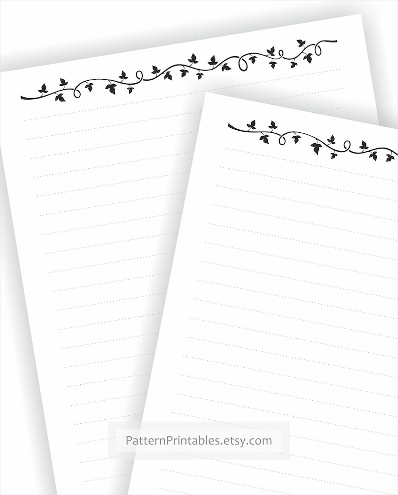 printable lined letter writing paper simple black and