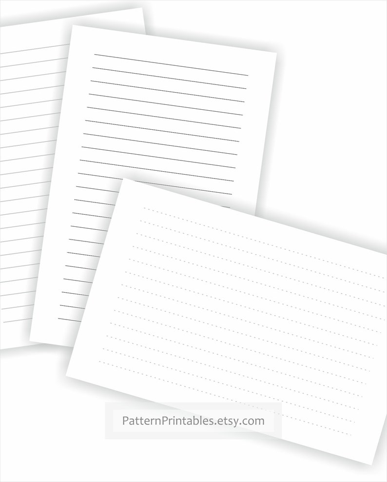 Basic lined and squared half letter size printable pages. | Etsy
