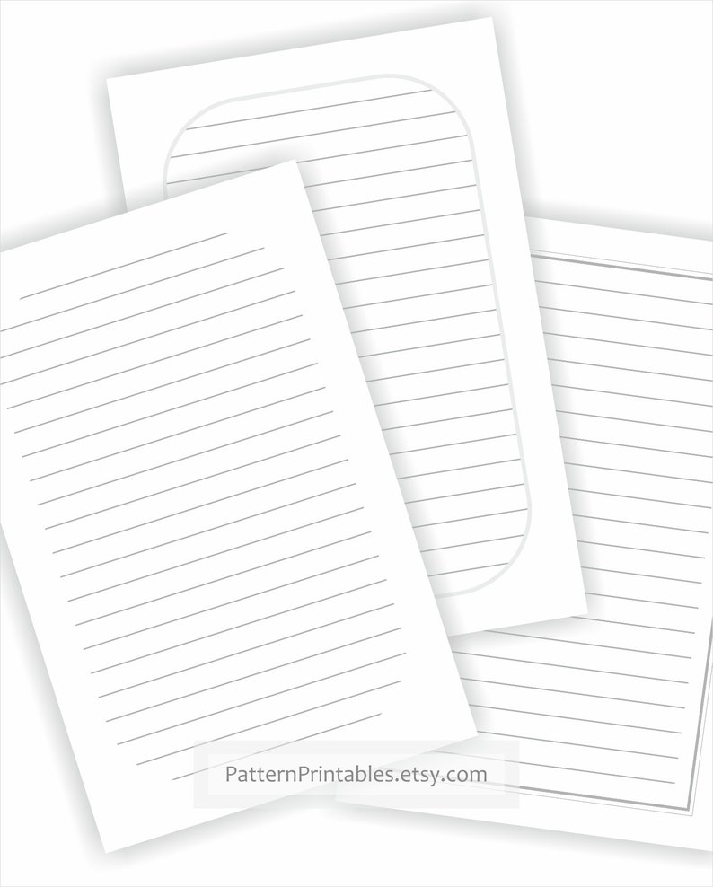 Basic lined and squared half letter size printable pages. | Etsy