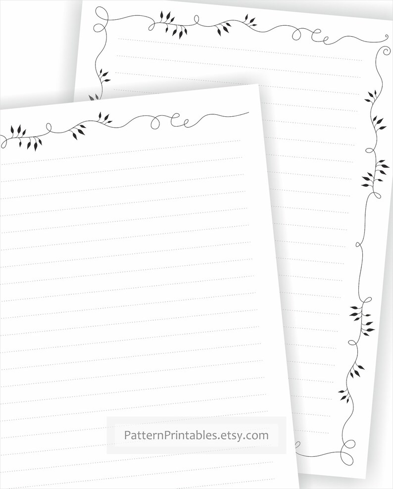 digital a4 size letter writing paper printable pdf file