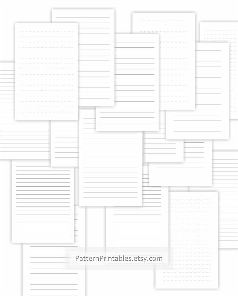 Basic lined and squared half letter size printable pages. | Etsy