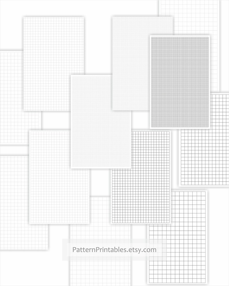 Basic lined and squared half letter size printable pages. | Etsy