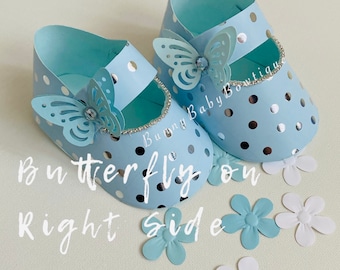 Set of 10 ( 5 pairs) Shabby Chic Shoes /Polka Dot  paper shoes. Party Favor for girls and boys