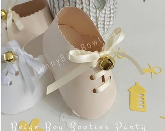 Boy Cardstock Baby Shoe Favors: Party Decor, Centerpieces (Set of 10