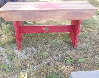 Country Distressed Wooden Benches