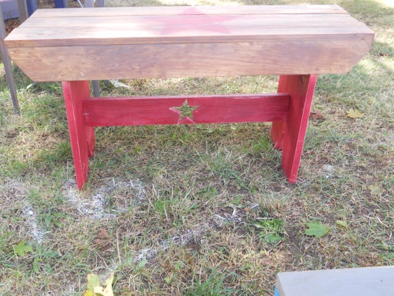 Country Distressed Wooden Benches Etsy